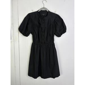J. Crew Black Puff Sleeve Dress
